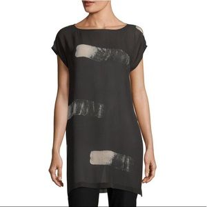 Eileen Fisher Black Sheer Silk Tunic